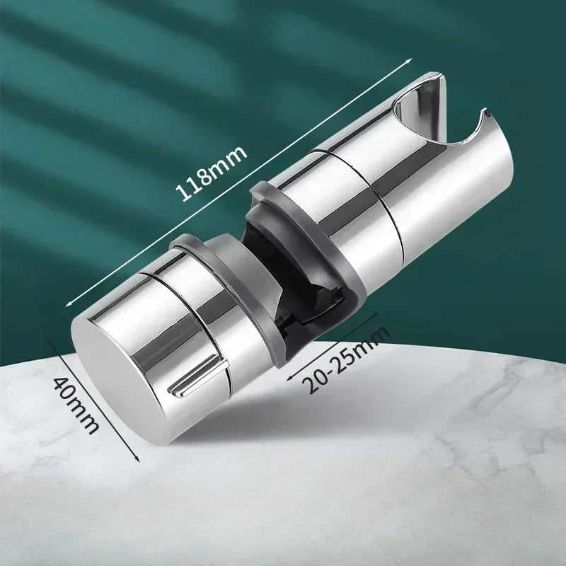 Hot Universal Shower Head Holder Adjustable 18~25mm ABS Chrome Shower Rail Holder Bathroom Accessories Shower Mounting Brackets Zpaxo silver