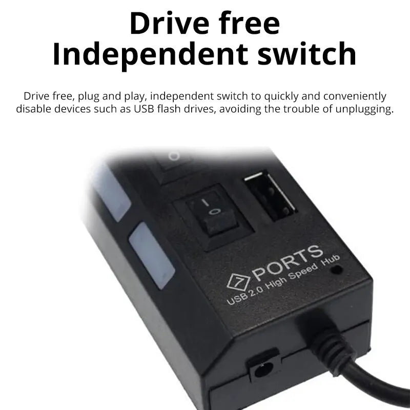 Switch Extension Hub 7-port USB2 0 Computer USB One Drag Seven Zpaxo