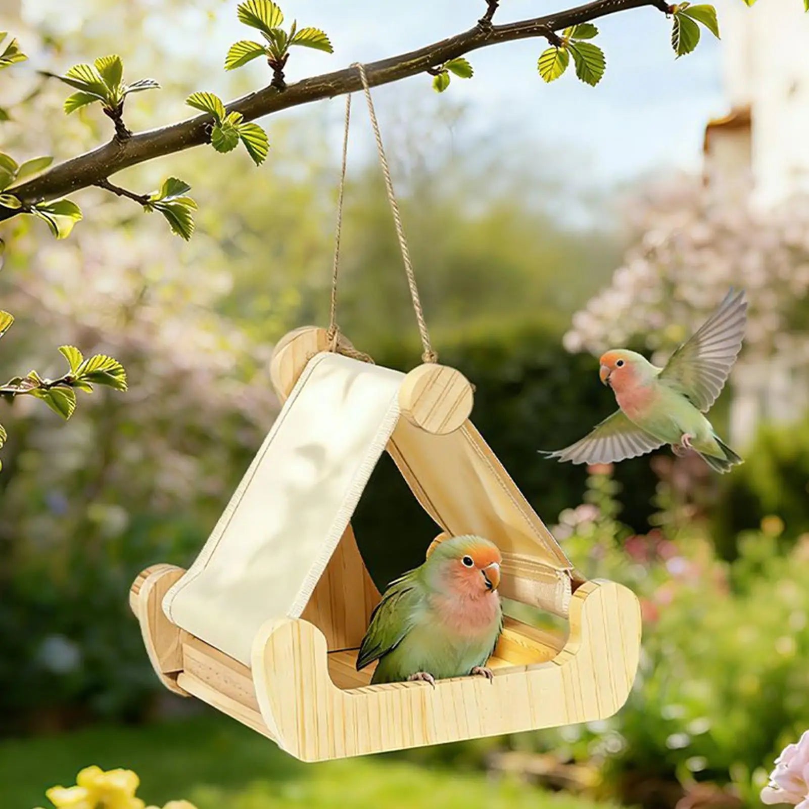 Bird Hammock Wooden Sleeping Drawer Tray Multifunctional Conure Bed