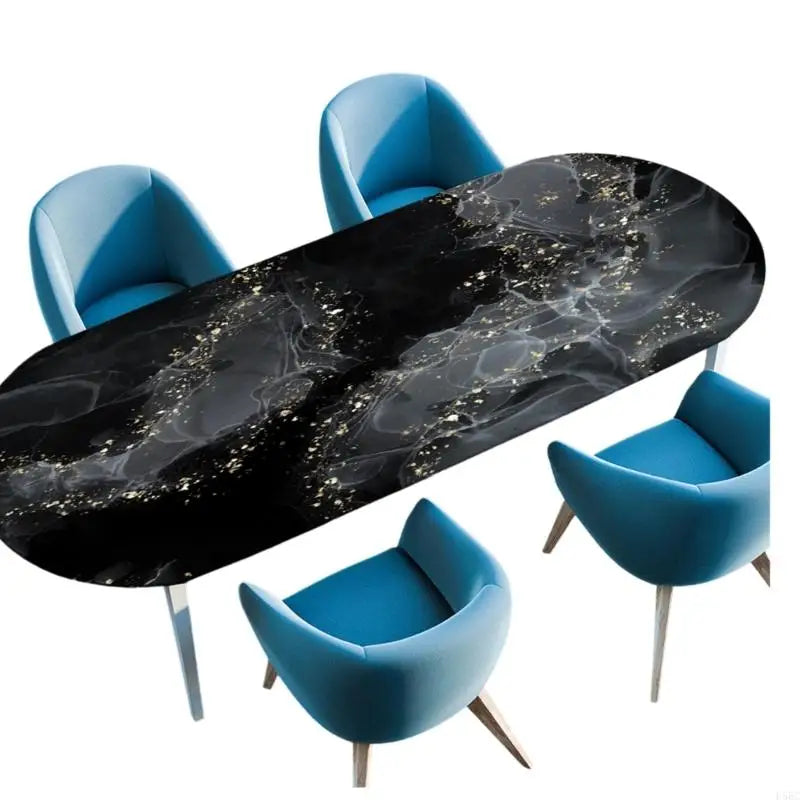 Modern Marble Plan Impermeable Ellipsoidal Tablecloth Permanent