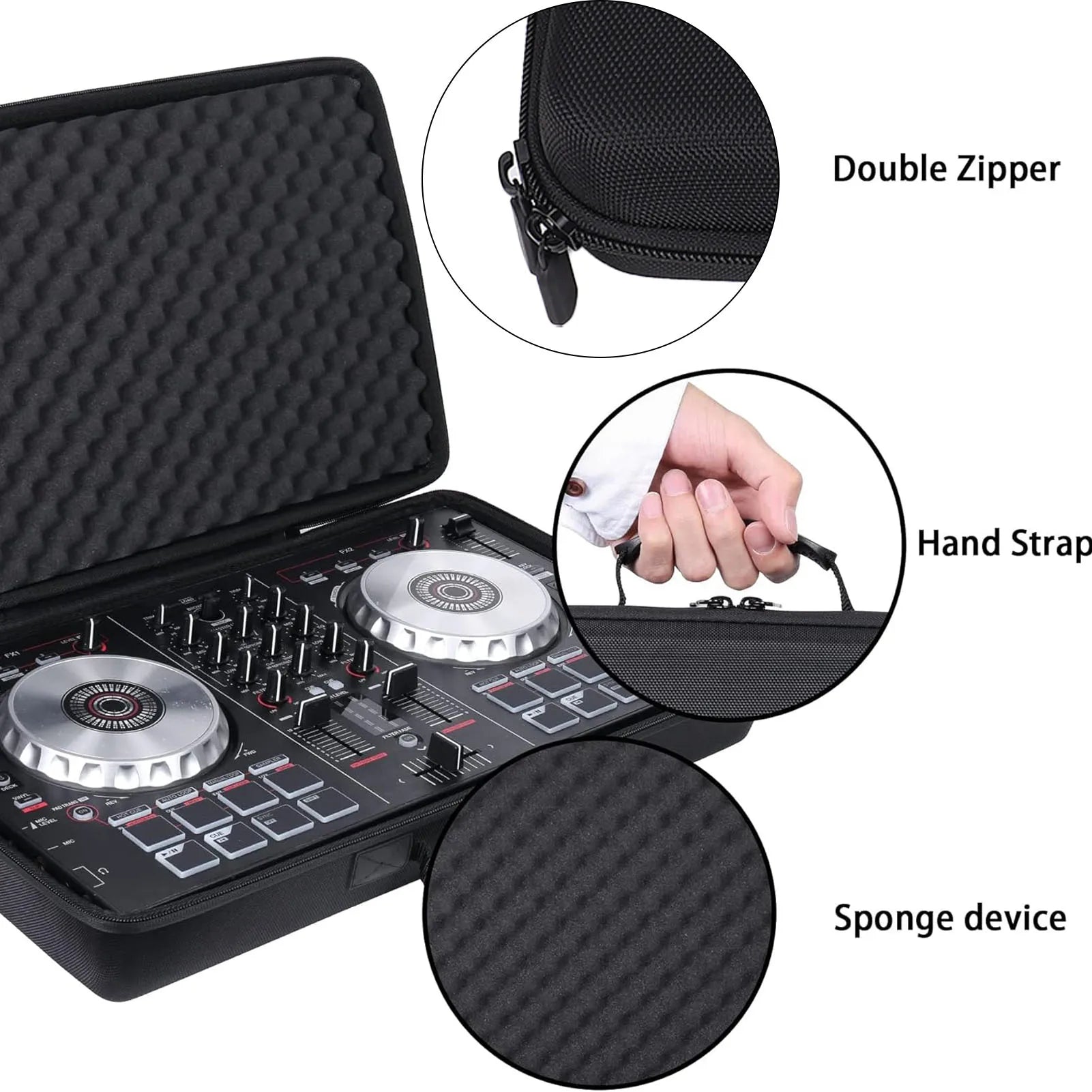 DJ Controller Case Storage Bag Portable Carrying Double Channel
