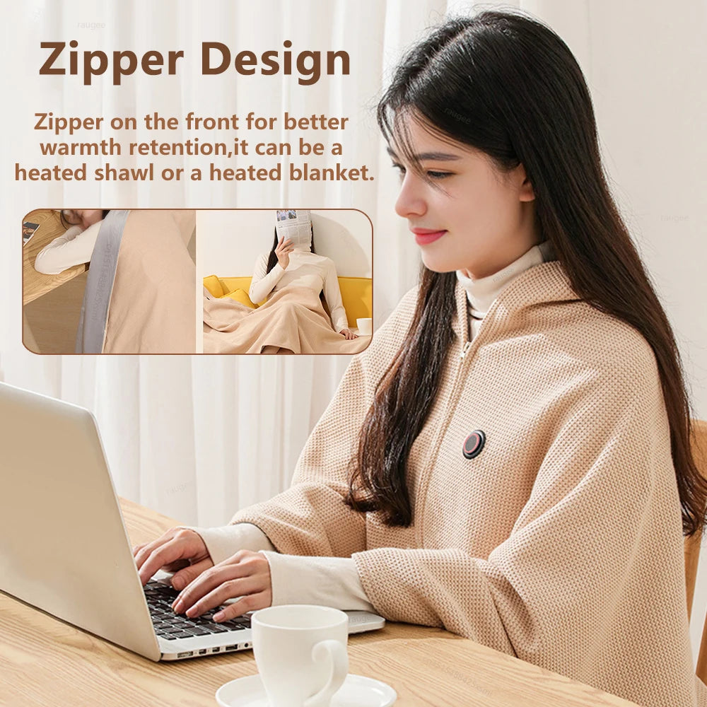 Heated Blanket USB Wearable Electric Portable Warmer Shoulder Heating
