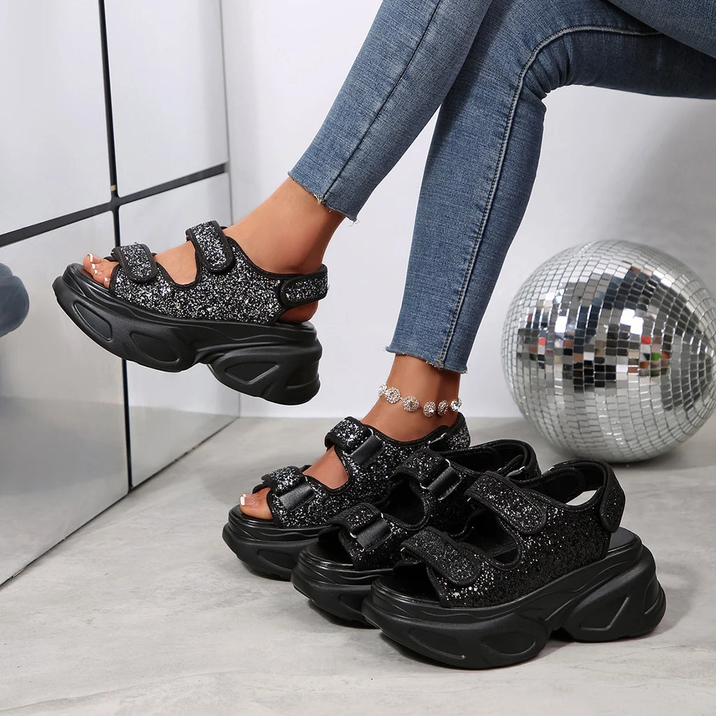 2025 New Women Wedge Sandals Summer Fashion Thick Sandals Trend Casual Shoes Increased Wear Lightweight Beach Shoes for Women Zpaxo
