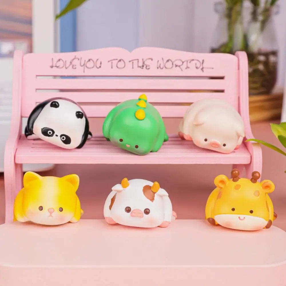 Panda Pig Computer Monitor Decoration TV Screens Miniatures Little Animal Ornaments Cartoon Table Edge Center Console Figurines Zpaxo