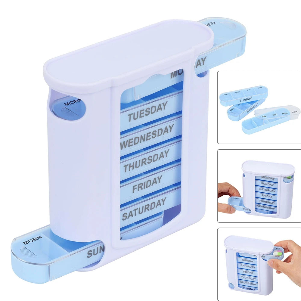 7 Day Week Pill Box Organizer Tablet Holder Medicine Drug Storage