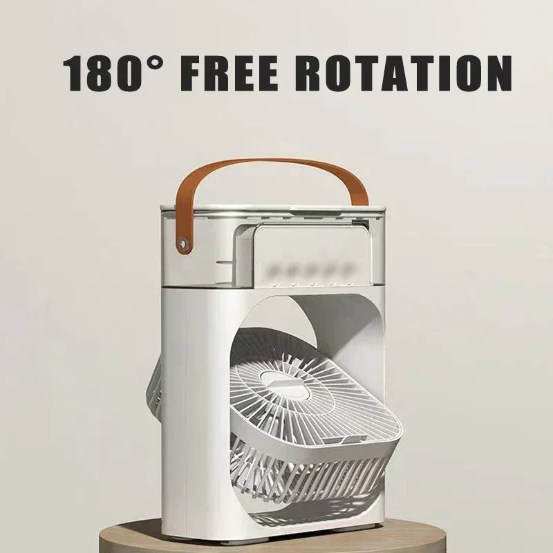 Desk Fan Night Light Rechargeable Portable Electric Desktop 5 Holes