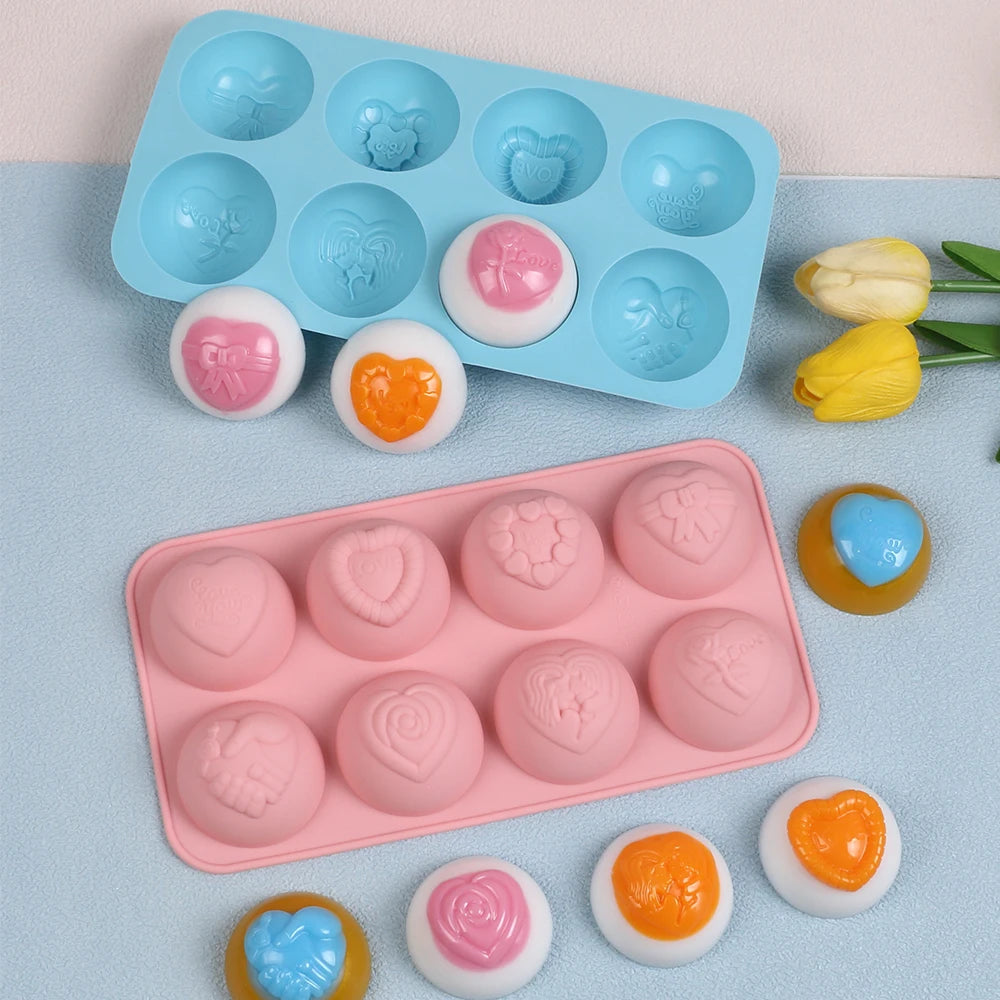 Chocolate Silicone Mold DIY Walnut Worm Donut Flower Heart Square Round Semicircle Fondant Candy Jelly Cookie Dessert Baking Zpaxo