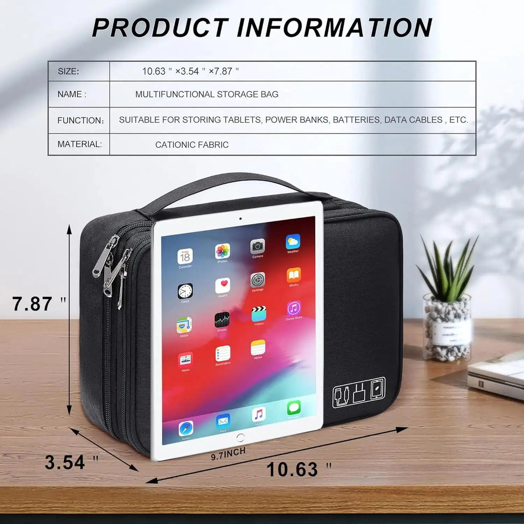 Multi-functional Large Capacity Waterproof Digital Electronic Organizer USB Data Line Charger Plug Earphones Travel Storage Bag Zpaxo