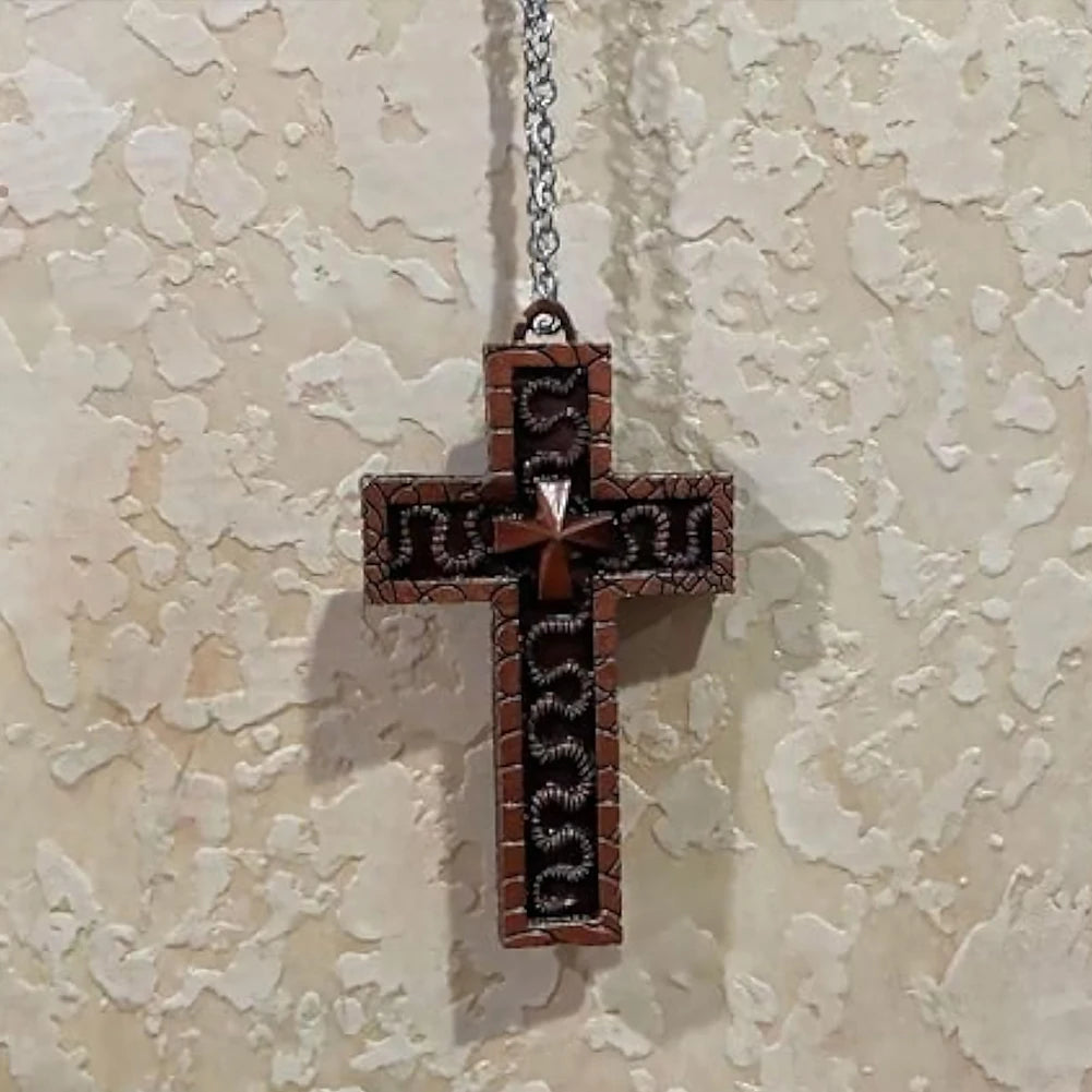 2025 Necklace Cross Shaped Compartmen 3D Metal Charm Pendant Desig