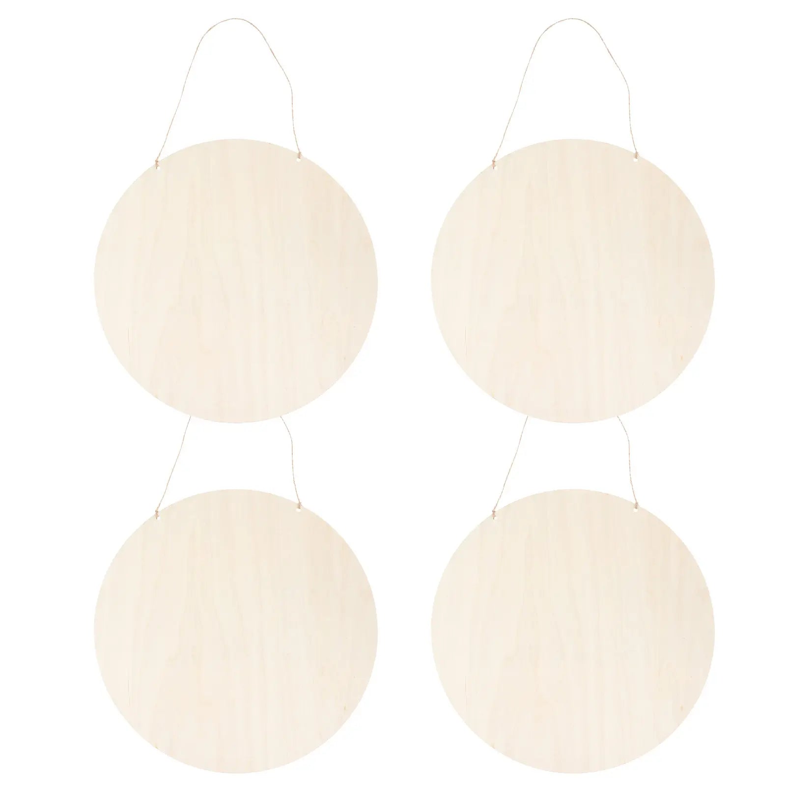 4Set Wooden Round Blank DIY Painting Plaques Hanging Wood Signs Unfinished DIY Wood Slice Art Supplies Craft Boards