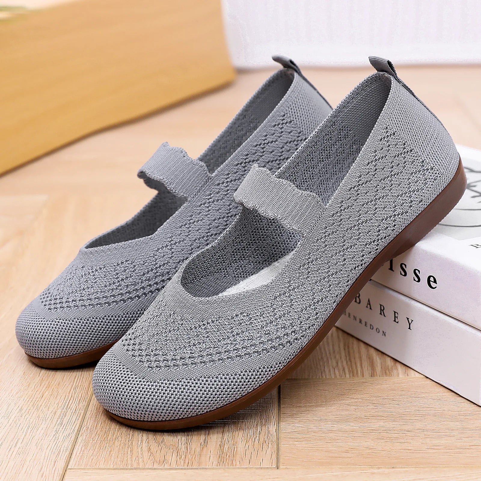 Women's Shoes 2026 Spring Flat Sole Single Shoe Versatile Soft Anti Zpaxo 36 grey