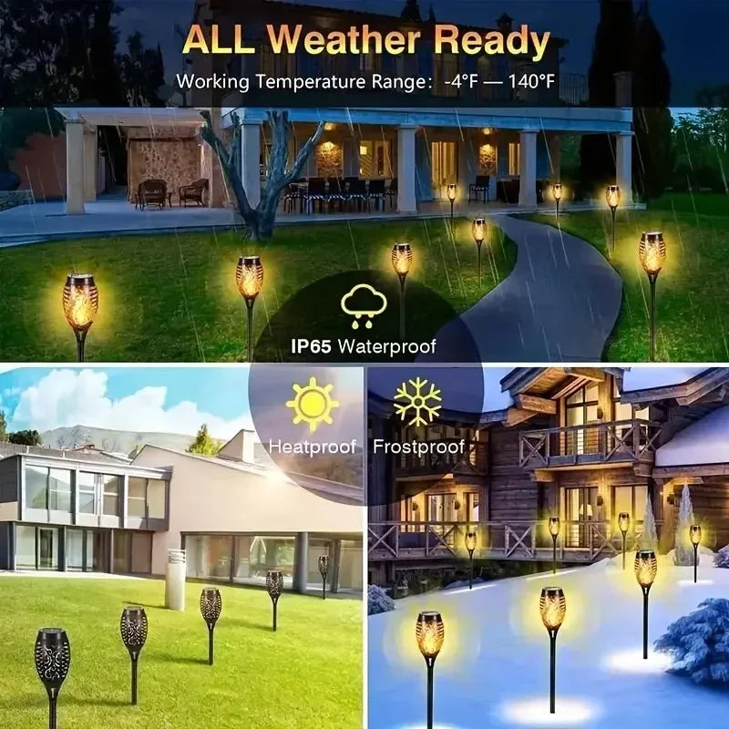12 LED Solar Flame Torch Light – Flickering Garden Path Lamp Solar Garden Light Zpaxo