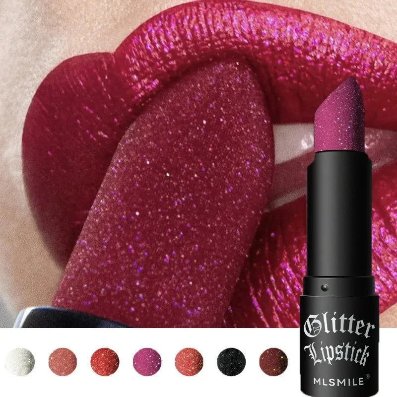 7 Colors Diamond Matte Lipstick Non-stick Cup Flash Lasting