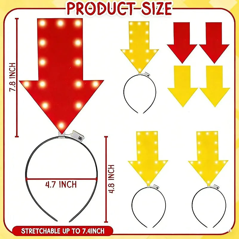 Led Light Up Unique Arrow Headband Glow Funny Novelty Hair Hoop Girl