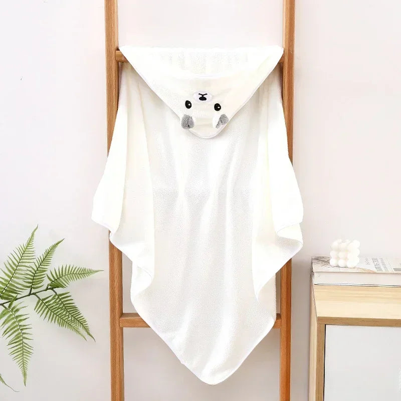 Soft Hooded Baby Bath Towel – Newborn Swaddle Wrap Blanket Hooded Baby Towel Zpaxo White 80x80cm