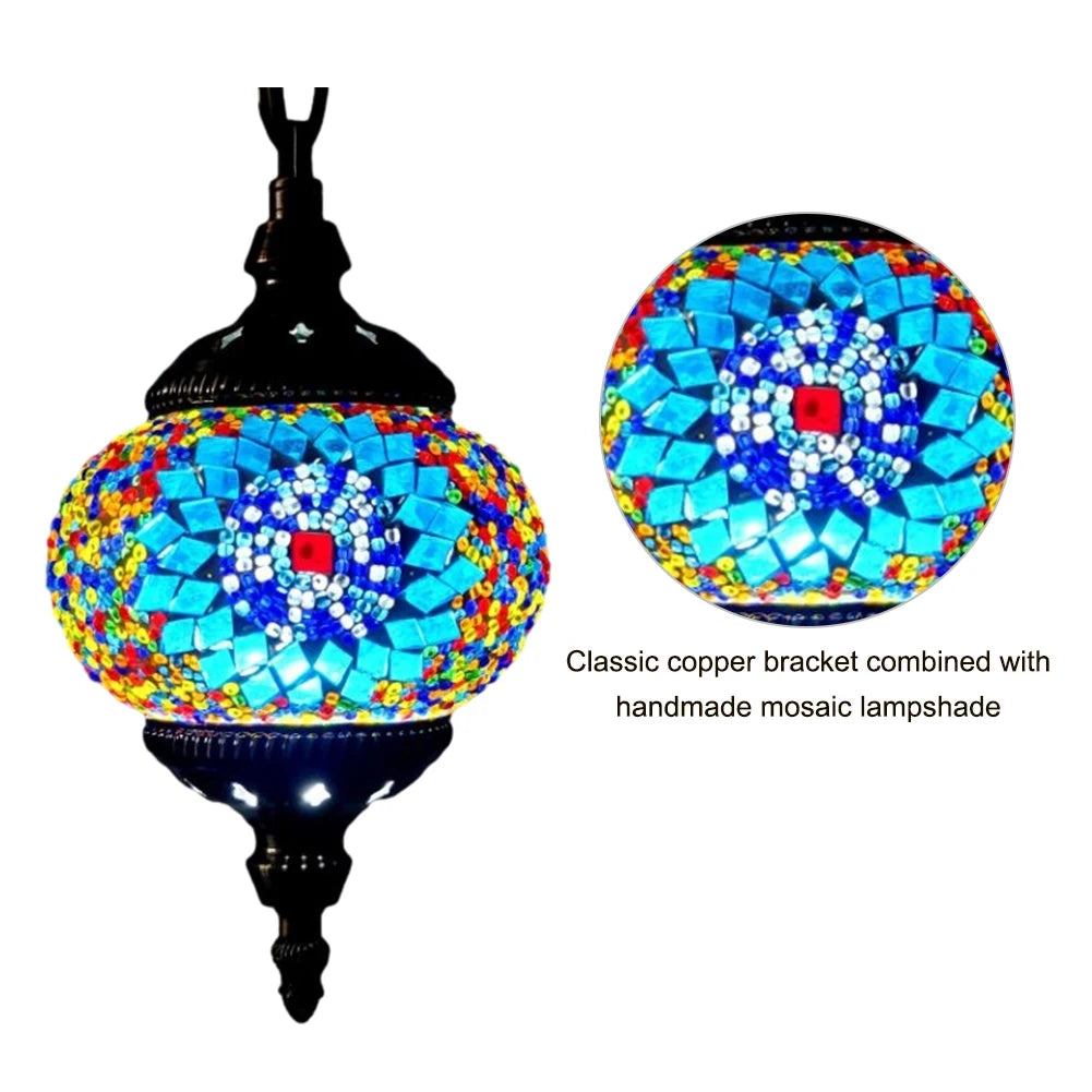 Turkish Moroccan Mosaic Hanging Ceiling Lamp E27 Decorative Glass