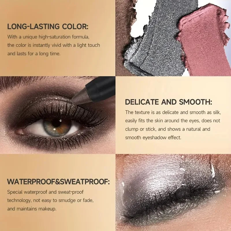 1PC Waterproof, Light To Dark, Eye Contour, Gentle Texture, Easy Makeup Remover, 2-in-1 Eyeshadow Stick, Valentine's Day Gift Zpaxo