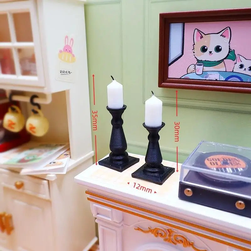 Doll House Decoration Mini Candle Base Simulation Candlestick Model 1 Zpaxo Default Title