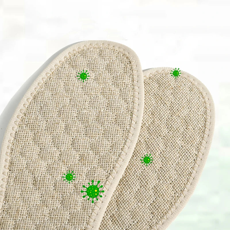 Men Natural Ural Grass Insole Breathable Sweat Absorbing Odorless