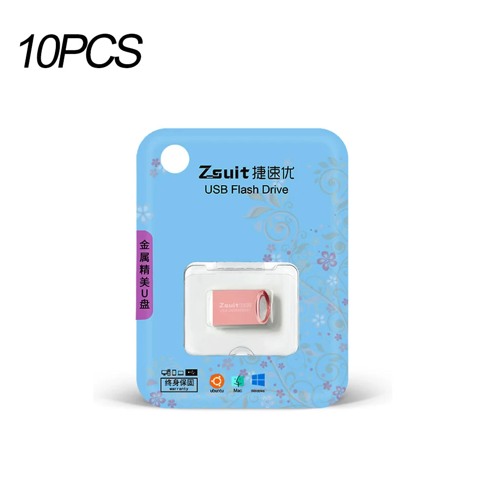 Z suit 10PCS/Wholesale USB Flash Memory 64G S+ Chip Waterproof Pen Drive 32G Individual Pack Free Set Logo Pendrive 3.0 U Disk Zpaxo 3.0-64gb Pink