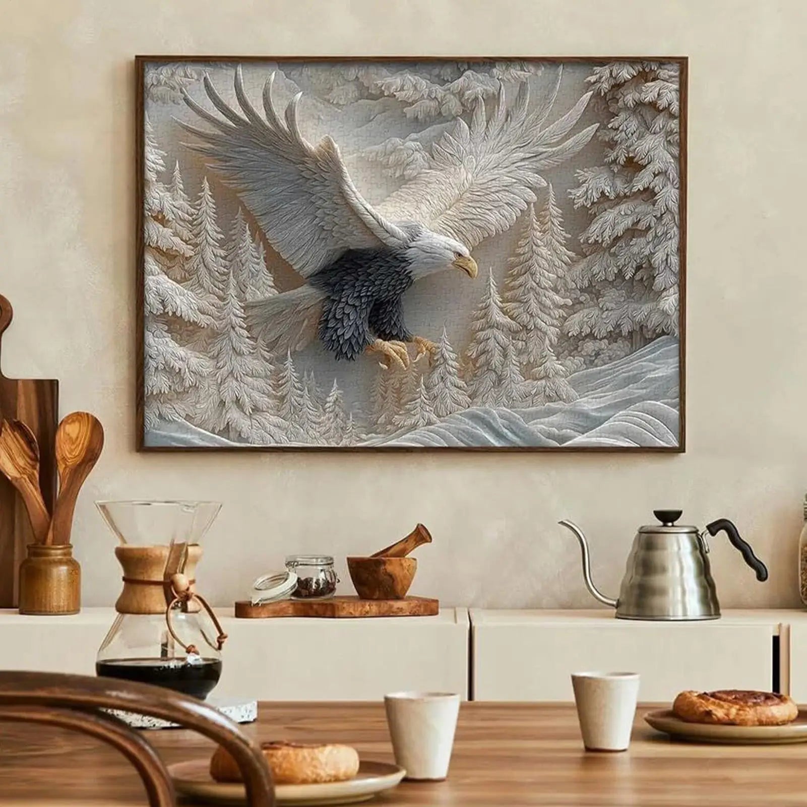 The Carved Eagle Jigsaw Puzzle 1000 Pieces Challenging Jigsaw Majestic Bald Eagle Puzzle Game For Adults Women Men Nature & Zpaxo