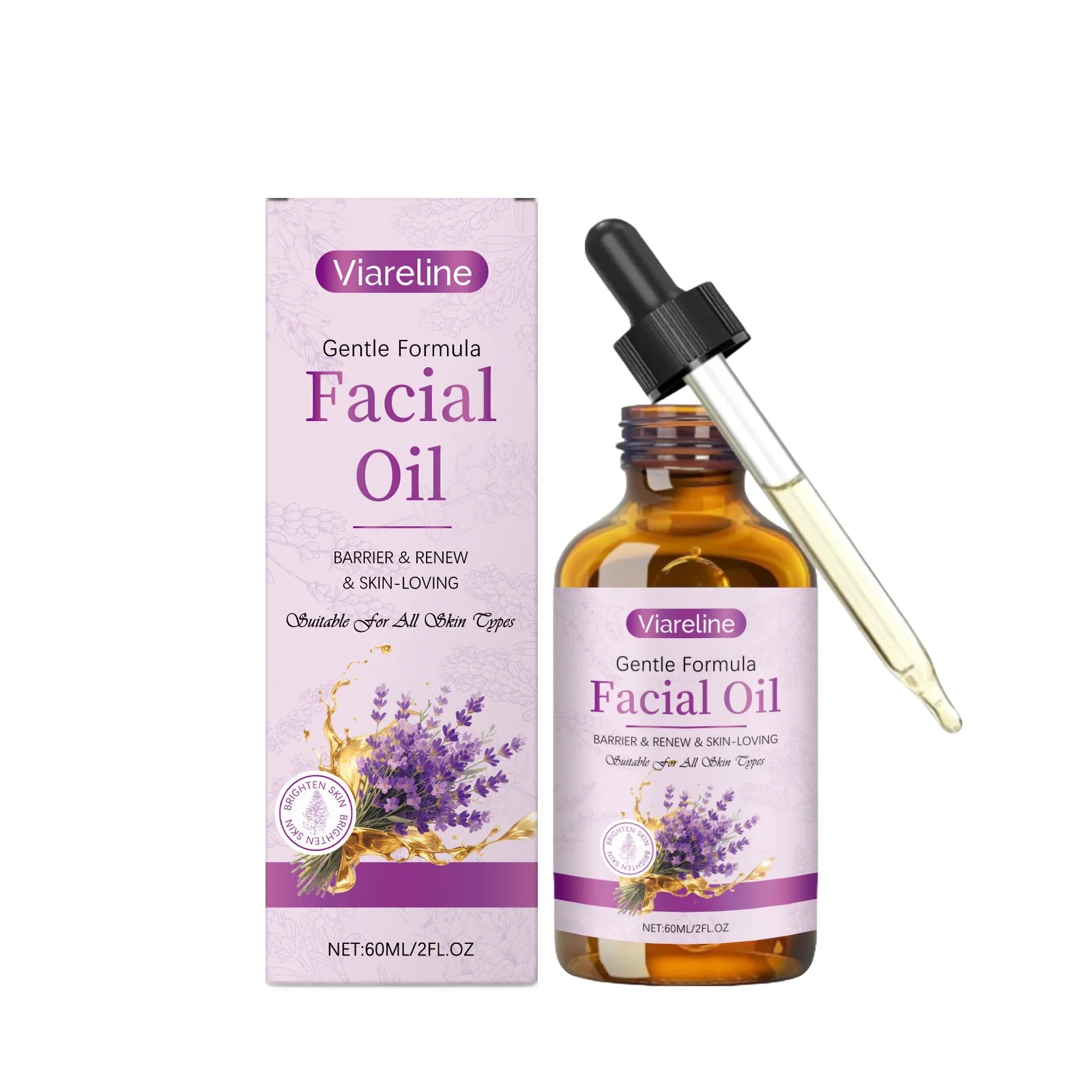 Lavender Facial Moisturizing Oil – Nourishing Glow Skin Oil Facial Moisturizing Oil Zpaxo 60ml boxed