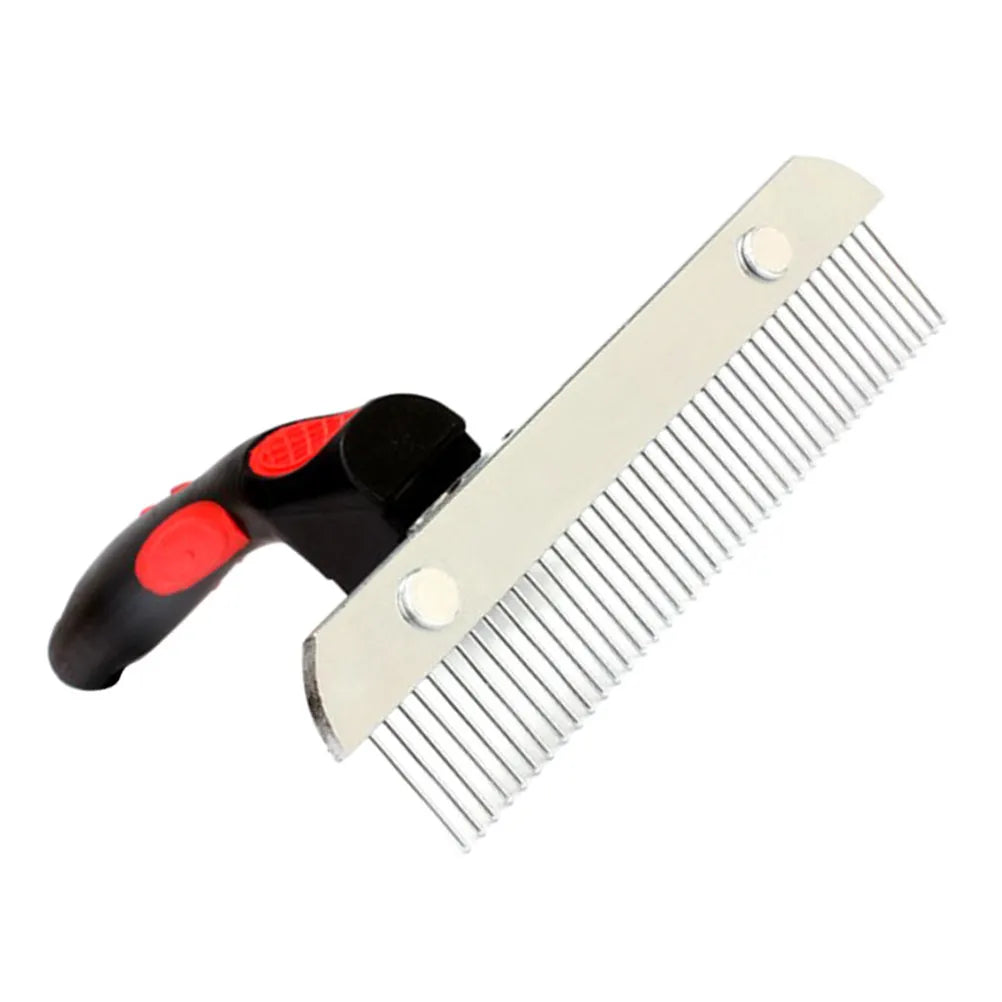 Double Rows Metal Pet Comb Brush Dogs Puppies Cats Grooming Detangler