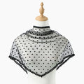 New White Dot Lace Scarf Thin Embroidery Foulard Bandana Head Covering Hair Accessory Wedding Triangular Headscarf Women Zpaxo A
