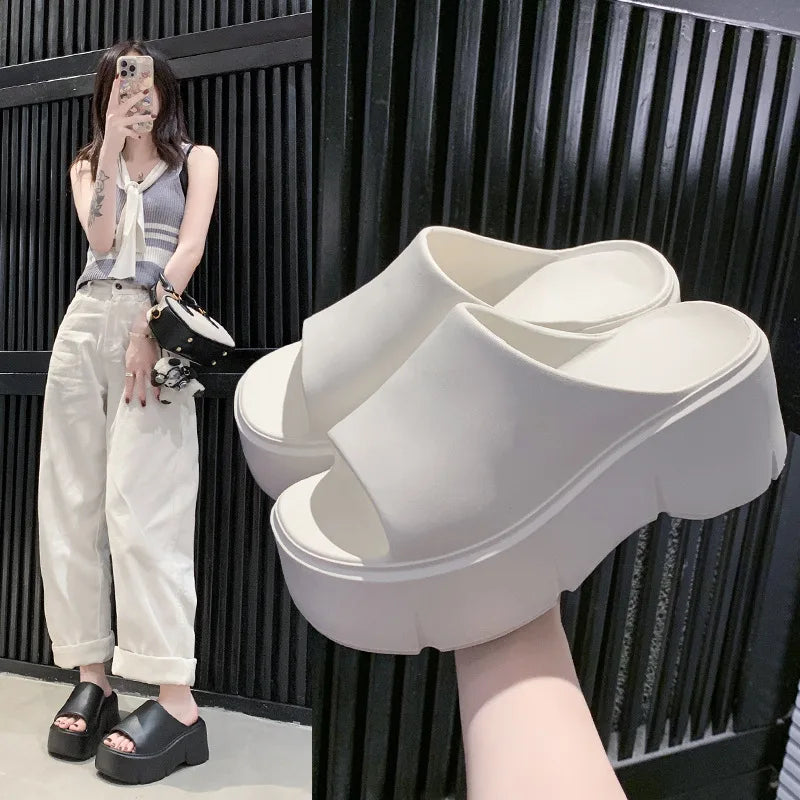 Thick Sole Sandals Women Home Platform Slippers EVA Non Slip Beach