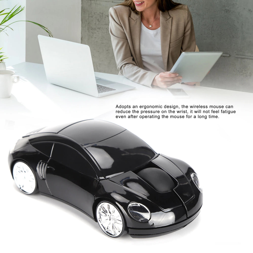 Portable Mouse with USB Receiver for Laptop Smart Car Shaped 2.4G Cordless Mouse for Office Laptop Computer Tablet Zpaxo