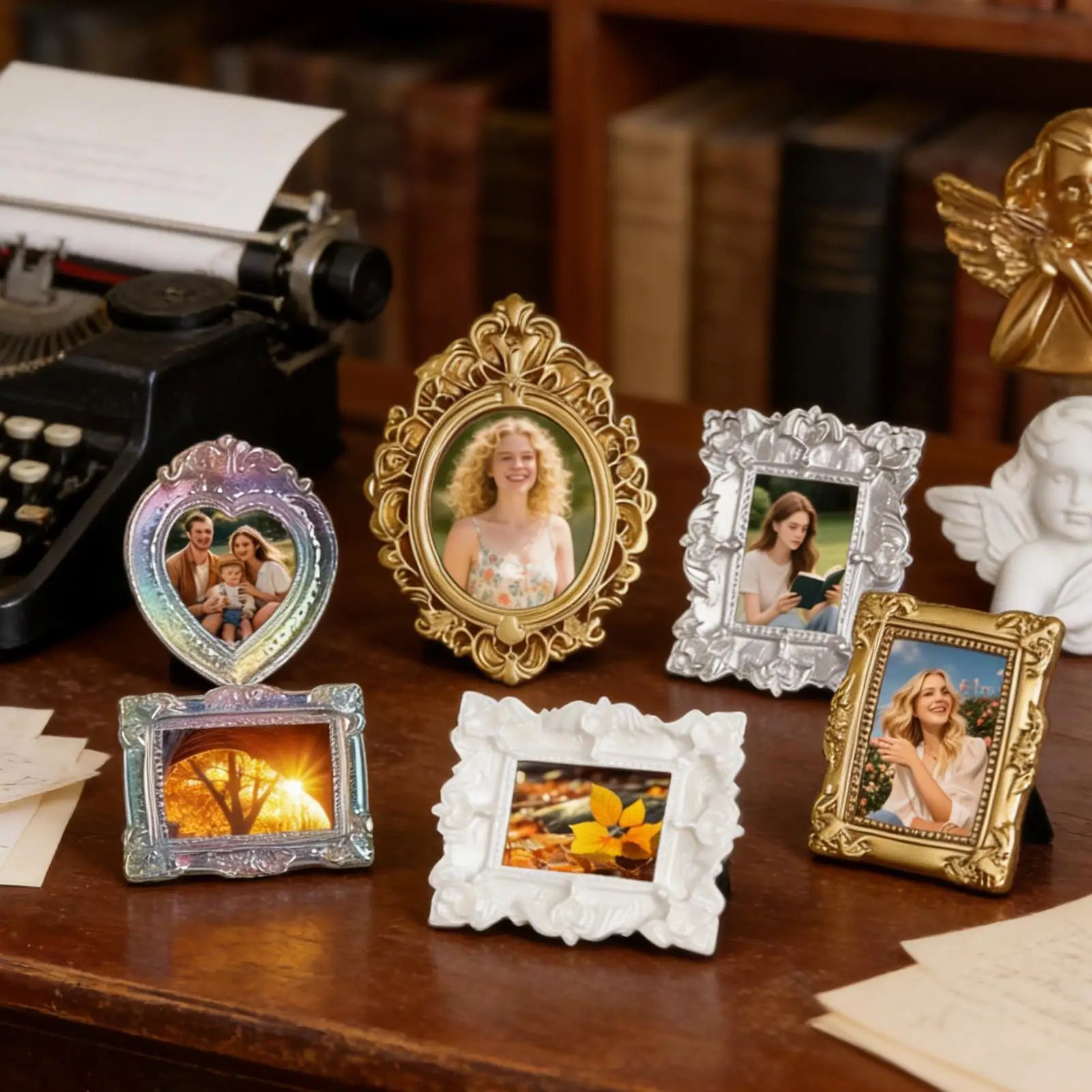 Vintage Mini Picture Frames 9 Tiny Antique Small Photo Frame DIY