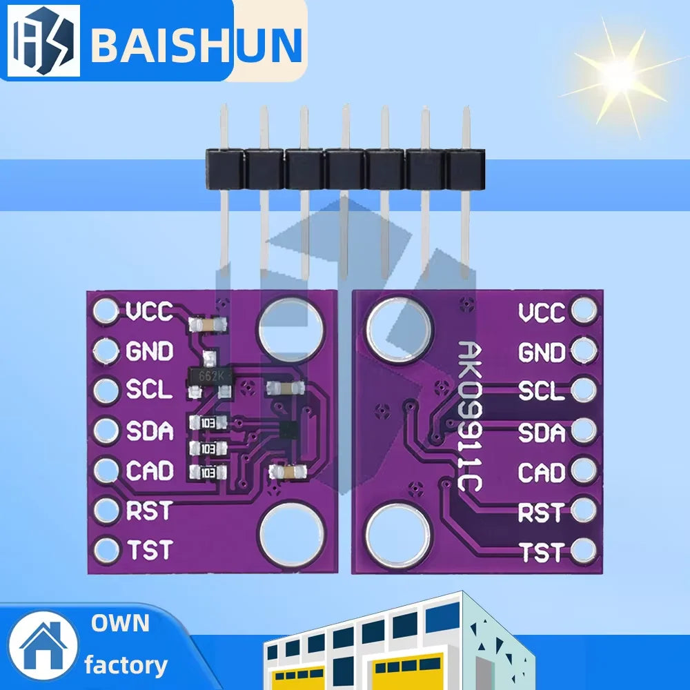 AK09911C 3-Axis Hall Effect Geomagnetic Sensor Module Integrated Zpaxo Default Title