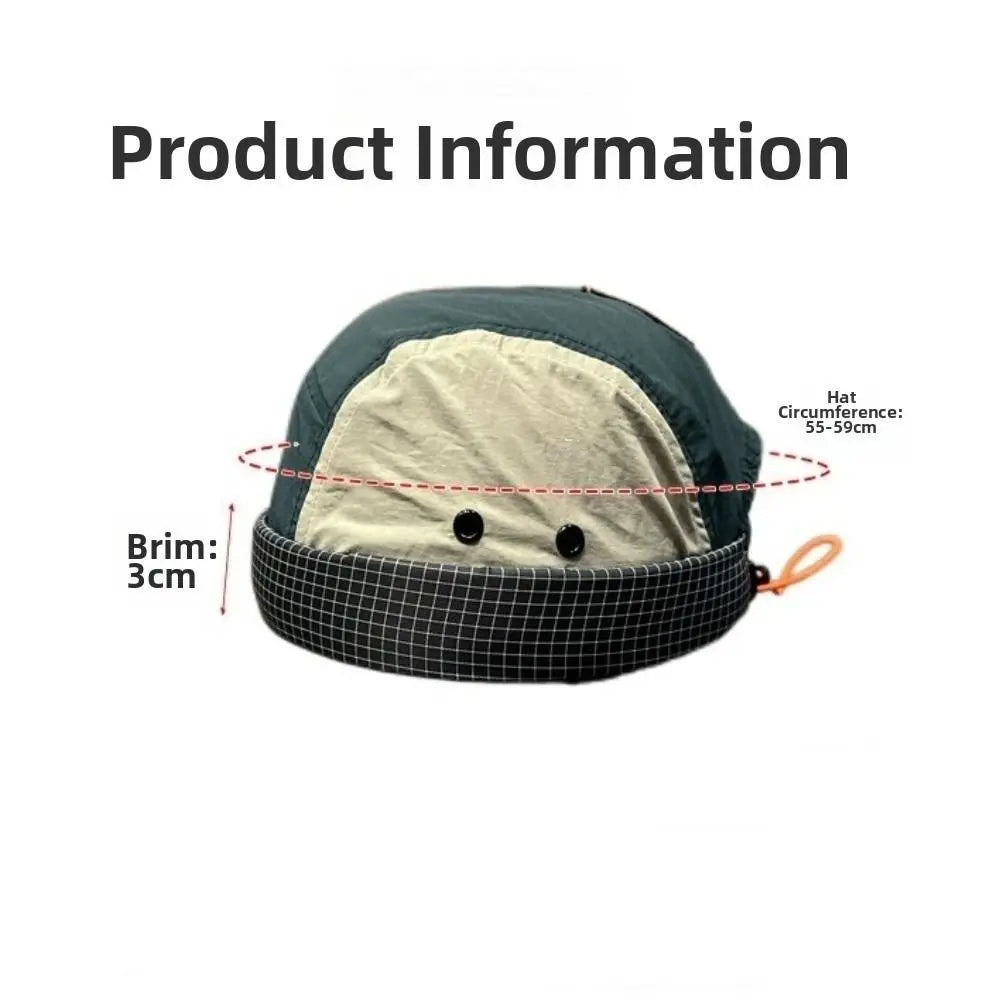 Casual Quick-drying 5-panel Cap Solid Color Anti-UV Beanies Hat Adjustable Brimless Cap Women Zpaxo