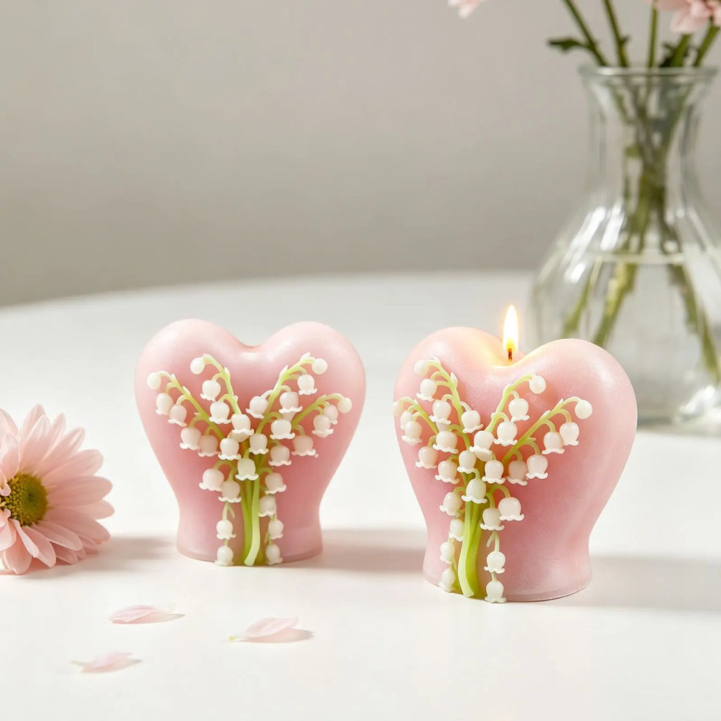 Orchid Heart Silicone Mold – DIY Candle, Plaster & Wax Craft