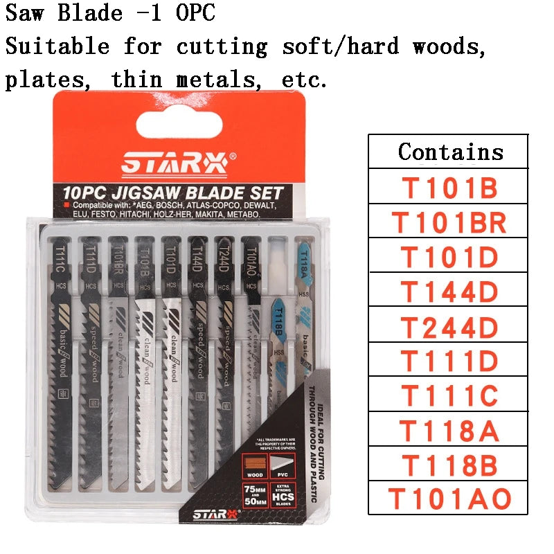 5Pcs JigSaw Blades Curve Cutting Jigsaw Blades Woodworking Saw Blades for Wood Fast Cutting Tools Jig Saw Blade Tool Accessories Zpaxo