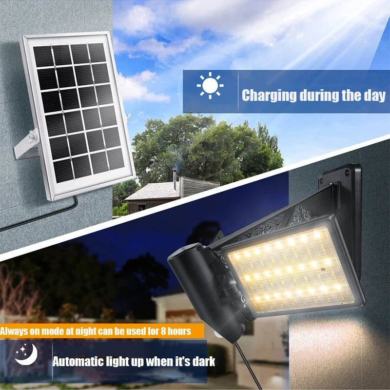 Solar LED Flood Lights Toggle Garden Street Outdoor Waterproof Shed Zpaxo