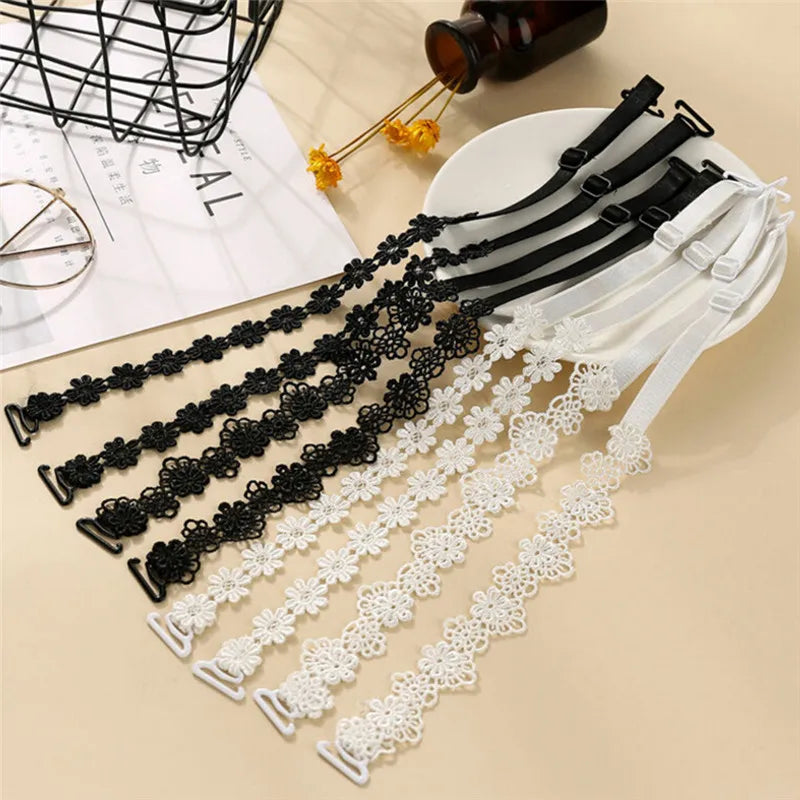 Women Elastic Bra Strap Accessories Floral Lace Anti-slip Adjustable