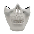 Skeleton Warrior Half Face Mask – Halloween Cosplay & Party Halloween Costume Mask Zpaxo White