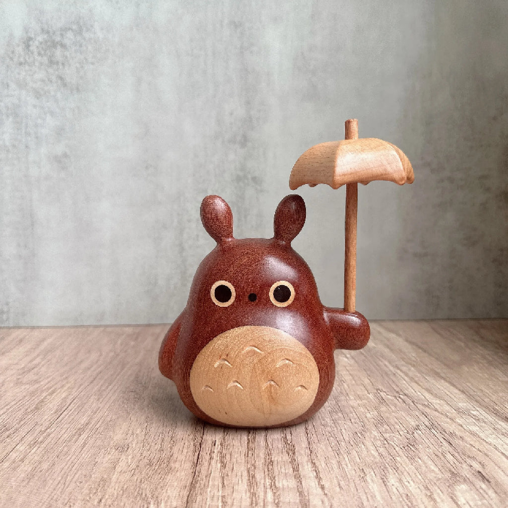 Ebony Wooden Base Music Box With Solid Wood Cat Figurine Umbrella And Giant Cat Music Box Diy Display Base For Desktop Zpaxo