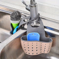 Double Sink Draining Hanging Bag Adjustable Press Faucet Shelf Sponge