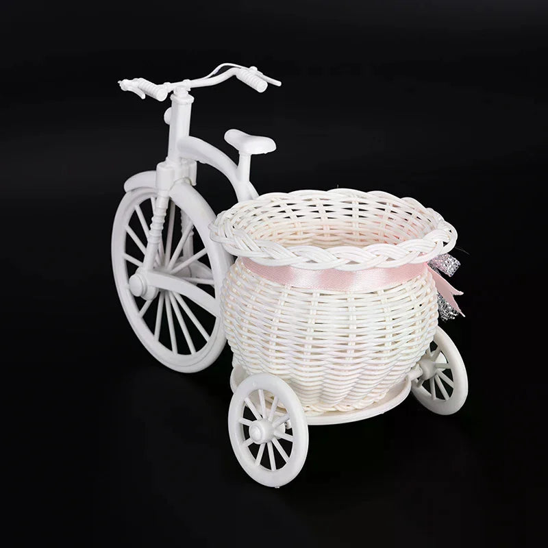 Design Flower Basket Storage Party Decoration New Plastic White Tricycle Bike Zpaxo