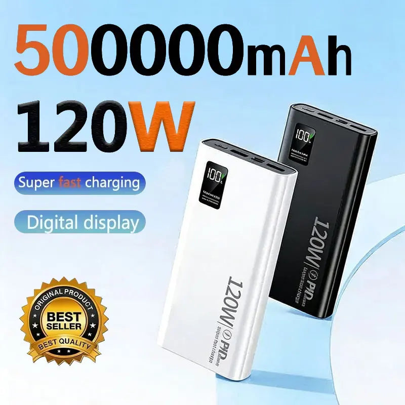 500000mAh Power Bank 120W Super Fast Charging Large Capacity Powerbank Portable Battery For iPhone Samsung Huawei Zpaxo