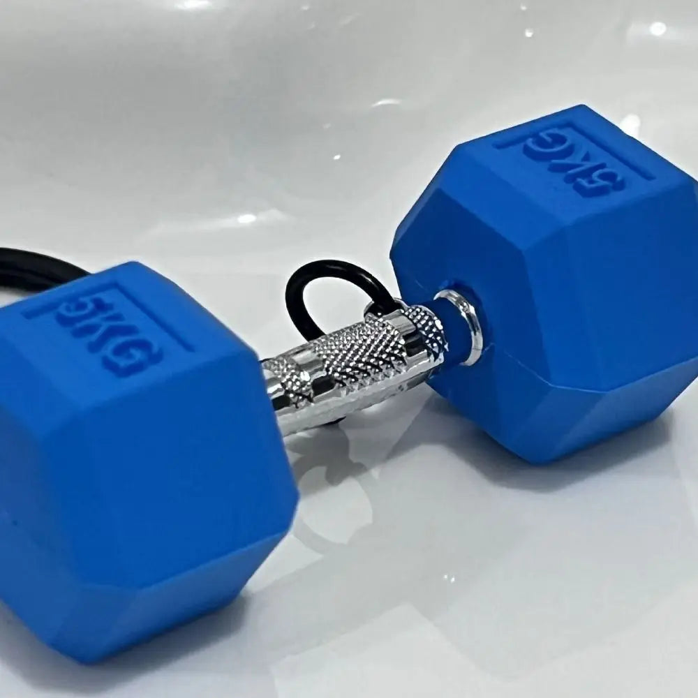 Fitness Equipment Dumbbell Keychain Hanging Ornament Bag Charm Sports Key Ring Simulation PVC Alloy Barbell Pendant Zpaxo