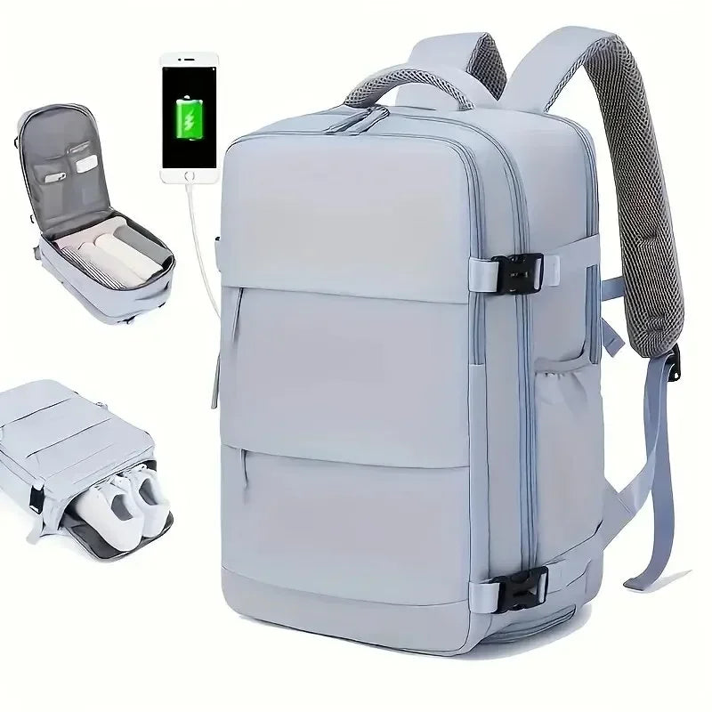 Water-resistant Independent Shoe Compartment Backpack Railing USB