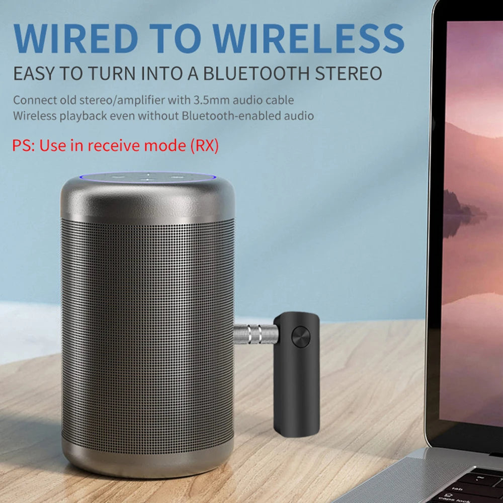 Bluetooth-compatible Adapter 5.0 Wireless 2 in 1 Receiver Transmitter 3.5mm Jack Earphone Aux Transmitter Audio For Headphone Zpaxo