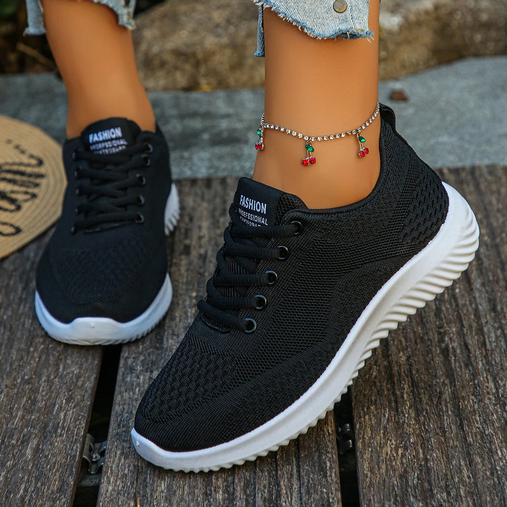 Women Sneakers 2025 New Walking Plus Size Shoes Woman Lace Up Round Toe Sneakers Women Fashion Lightweight Designer Shoes Women Zpaxo