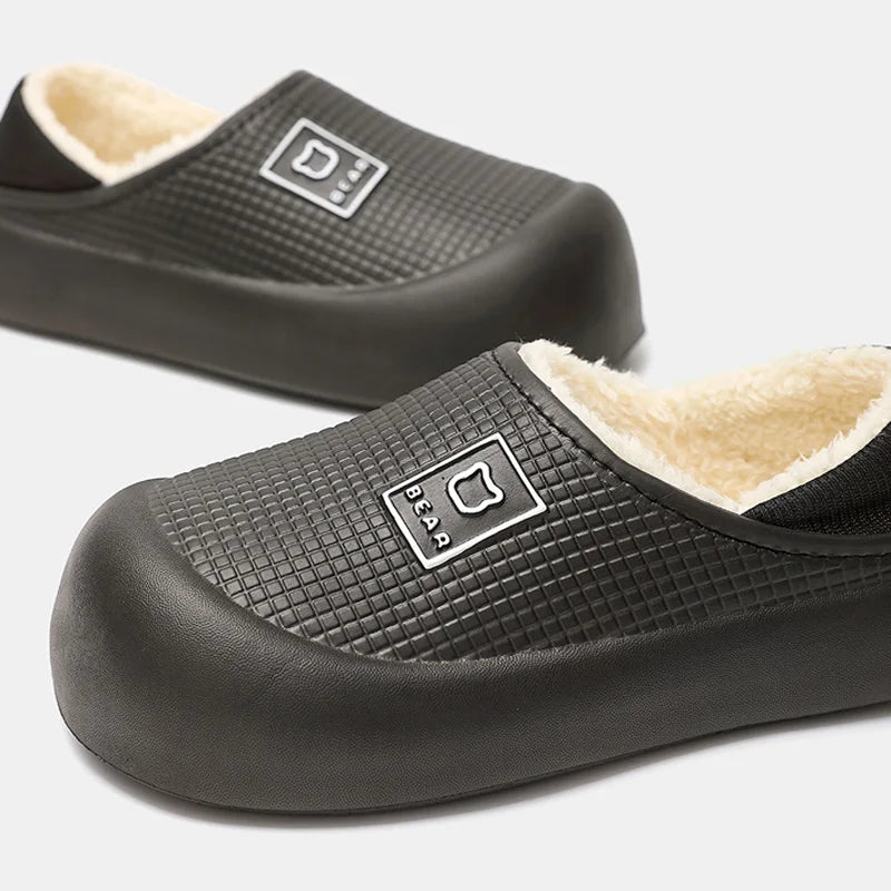 Waterproof Cotton Slippers Women Men Winter Outdoor Indoor Non Slip