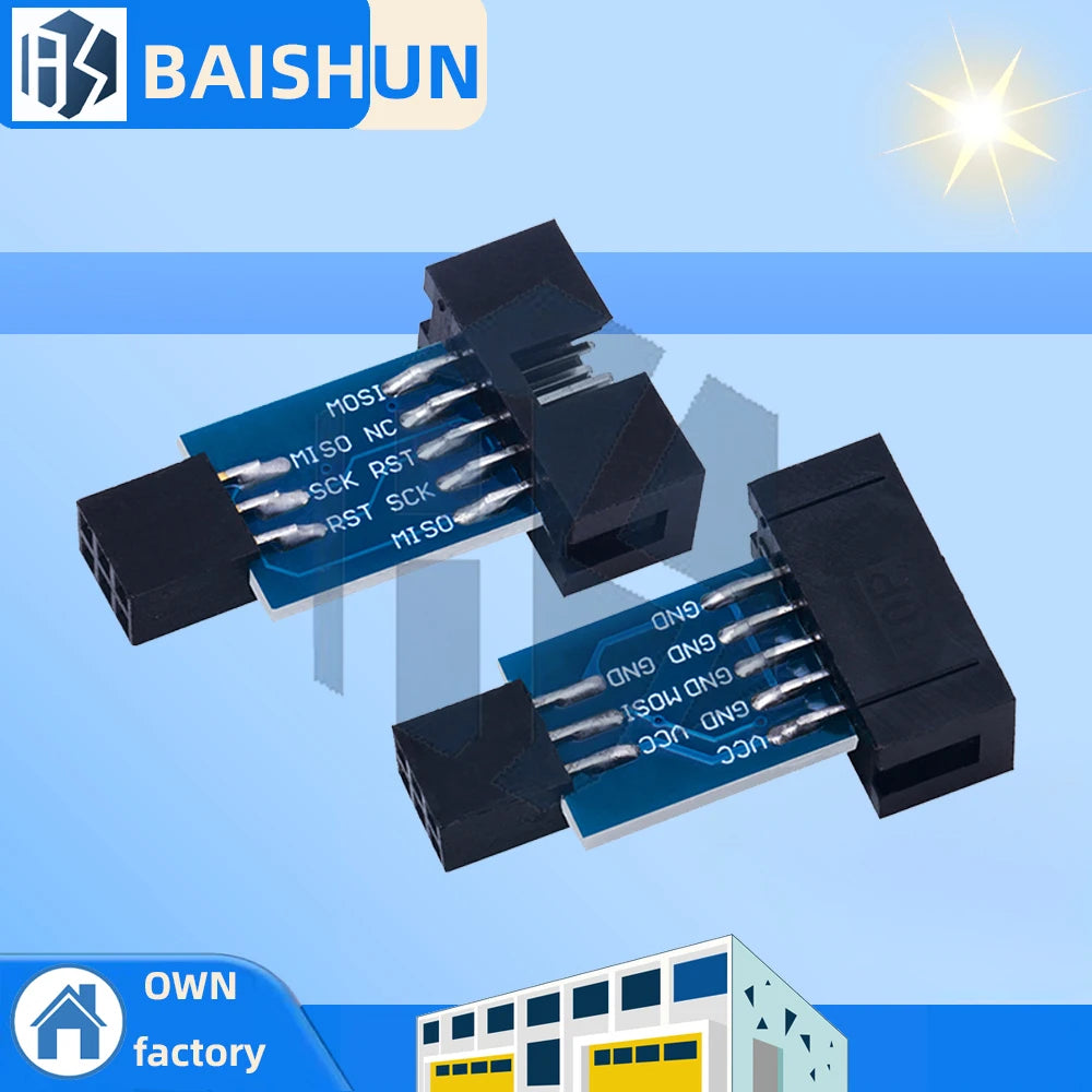 10-Pin 6-Pin Adapter Board AVRISP USBASP STK500 Programmers Universal Zpaxo