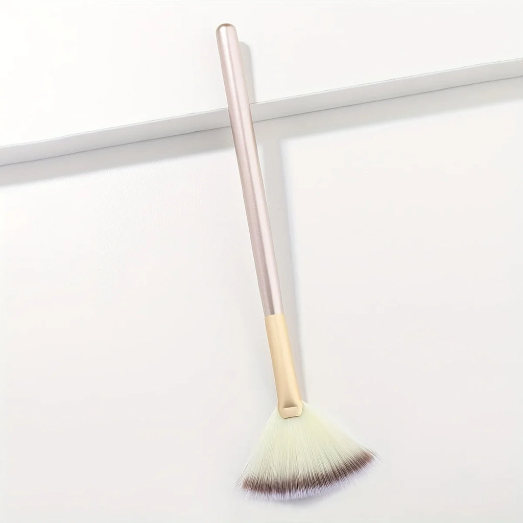 1pc Fan Shaped Highlight Brush Contour Brush Blending Highlighter Makeup Brush Face Loose Powder Brush Cosmetic Beauty Tools Zpaxo