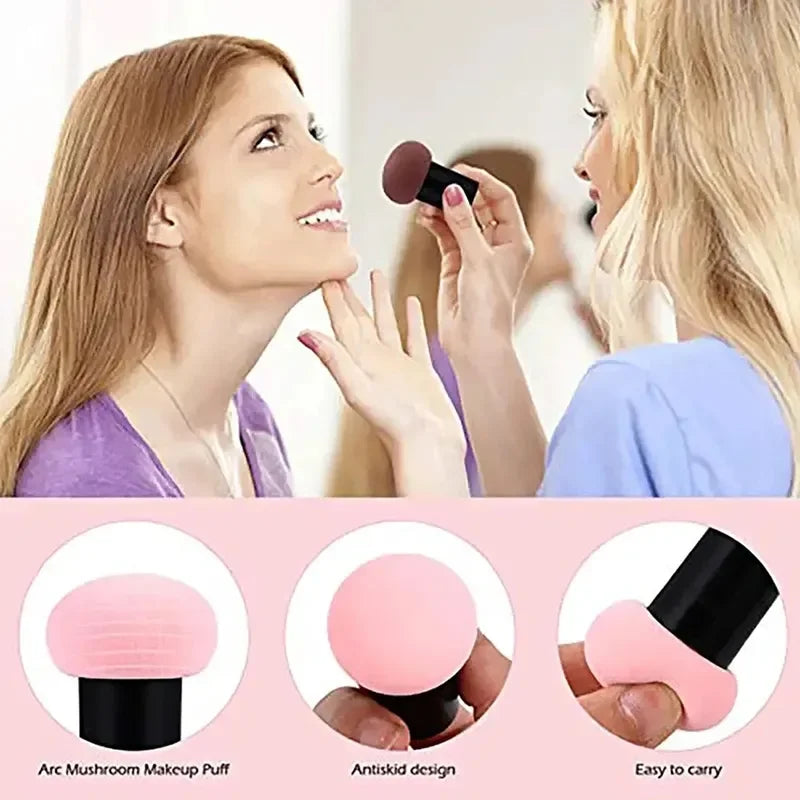 Mushroom Head Makeup Sponge – Wet & Dry Powder Puff with Handle